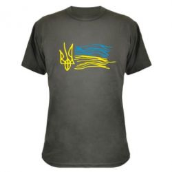 Камуфляжная футболка Детский рисунок флаг Украины - PrintSalon