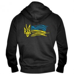 Мужское худи на молнии Детский рисунок флаг Украины - PrintSalon