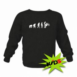 Детский свитшот Эволюция мотоциклиста - PrintSalon
