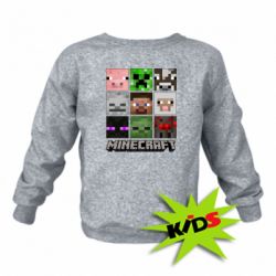 Дитячий світшот Minecraft character heads - PrintSalon