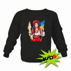 Детский свитшот Украинская девушка в венку - PrintSalon