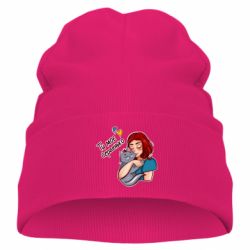 Детская шапка Девочка с котом - ты мое сердечко - PrintSalon