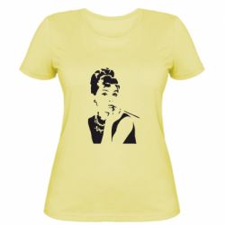 Жіноча футболка Дівчина фарбує губи - PrintSalon