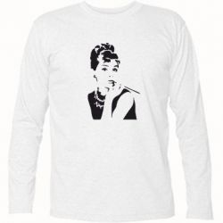 Футболка с длинным рукавом Девушка красит губы-PrintSalon Футболка с длинным рукавом Девушка красит губы