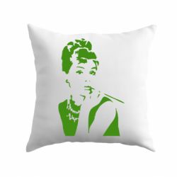 Подушка Дівчина фарбує губи-PrintSalon Подушка Дівчина фарбує губи