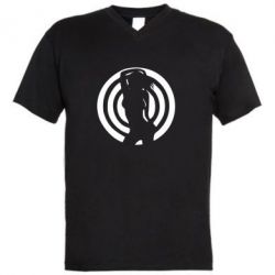 Мужская футболка  с V-образным вырезом девушка мишень - PrintSalon