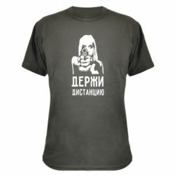 Камуфляжная футболка Девушка с пистолетом - PrintSalon