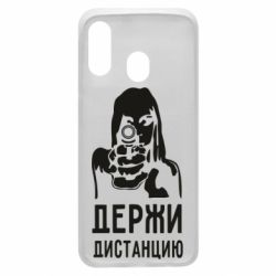 Чехол для Samsung A40 Девушка с пистолетом - PrintSalon