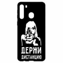 Чехол для Samsung A21 Девушка с пистолетом - PrintSalon