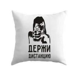 Подушка Девушка с пистолетом - PrintSalon
