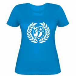 Жіноча футболка Динамо Київ: м'яч, колоски лого