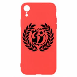 Чехол для iPhone XR Динамо Киев: мяч, колоски лого