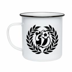 Кружка эмалированная Динамо Киев: мяч, колоски лого