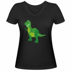 Женская футболка с V-образным вырезом Dino toy story - PrintSalon
