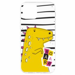 Чехол для iPhone 12 Pro Dinosaur and stripes-PrintSalon Чехол для iPhone 12 Pro Dinosaur and stripes