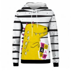Жіноче 3D худі Dinosaur and stripes-PrintSalon Жіноче 3D худі Dinosaur and stripes