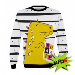 Дитячий 3D світшот Dinosaur and stripes - PrintSalon