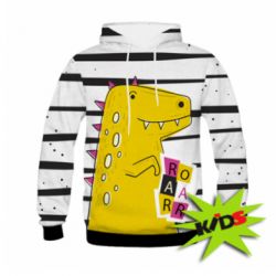 Дитяче 3D худі Dinosaur and stripes - PrintSalon