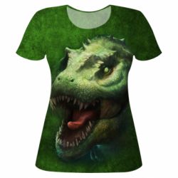 Женская футболка 3D Dinosaur head art - PrintSalon