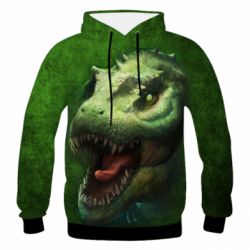 Мужское 3D худи Dinosaur head art - PrintSalon