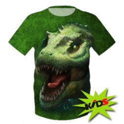 Детская 3D футболка Dinosaur head art - PrintSalon
