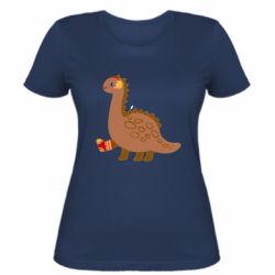 Женская футболка Dinosaur in sock - PrintSalon