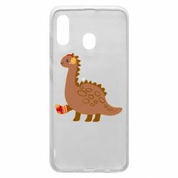 Чехол для Samsung A20 Dinosaur in sock - PrintSalon