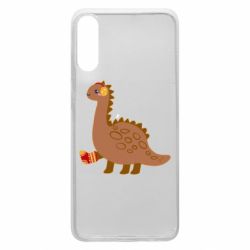 Чехол для Samsung A70 Dinosaur in sock - PrintSalon