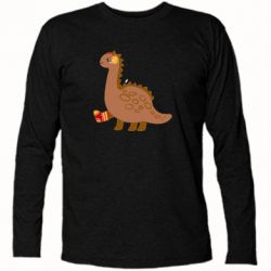 Футболка с длинным рукавом Dinosaur in sock - PrintSalon