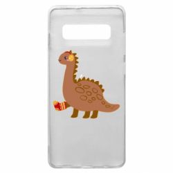 Чехол для Samsung S10+ Dinosaur in sock - PrintSalon