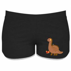 Женские шорты Dinosaur in sock - PrintSalon