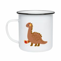 Кружка эмалированная Dinosaur in sock - PrintSalon