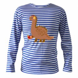 Тельняшка с длинным рукавом Dinosaur in sock - PrintSalon