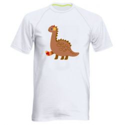 Мужская футболка для спорта Dinosaur in sock - PrintSalon