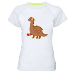 Женская футболка для спорта Dinosaur in sock - PrintSalon