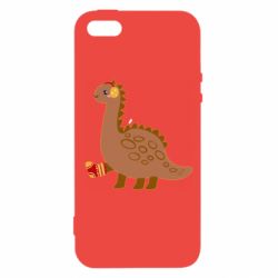 Чехол для iPhone5/5S/SE Dinosaur in sock - PrintSalon