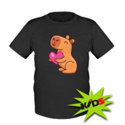 Детская футболка Капибара сердечко - PrintSalon