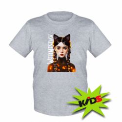 Детская футболка Венздей кошка - PrintSalon