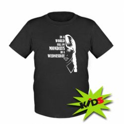 Детская футболка Wednesday girl - PrintSalon