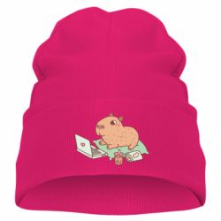Детская шапка Capybara With Laptop - PrintSalon