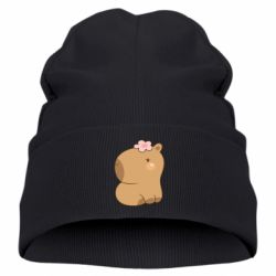 Дитяча шапка Капібара з квіткою - PrintSalon