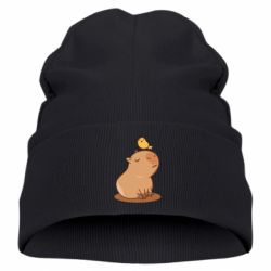 Детская шапка Капибара с птичкой - PrintSalon