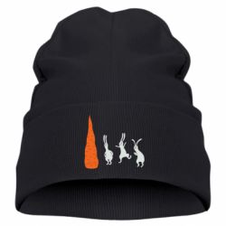 Детская шапка Зайцы возле морковки - PrintSalon