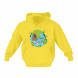 Детское худи Капибара в воде - PrintSalon