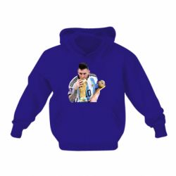 Детское худи Месси целует кубок - PrintSalon