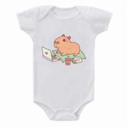 Детский бодик Capybara With Laptop - PrintSalon