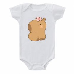 Дитячий бодік Капібара з квіткою - PrintSalon