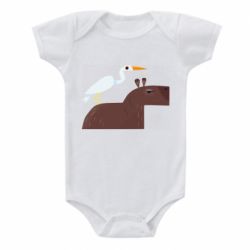 Детский бодик Капибара с цаплей - PrintSalon