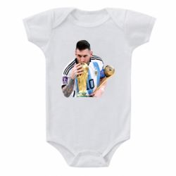 Детский бодик Месси целует кубок - PrintSalon