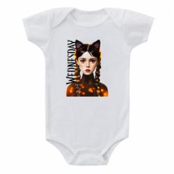 Детский бодик Венздей кошка - PrintSalon